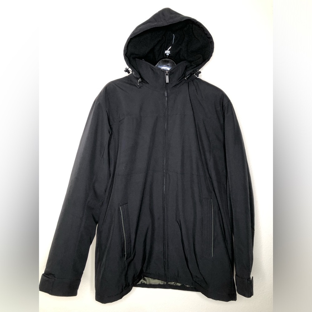 Weatherproof Ultra Tech Mens Jacket, Double Zip Hooded Water Repellant (Large)